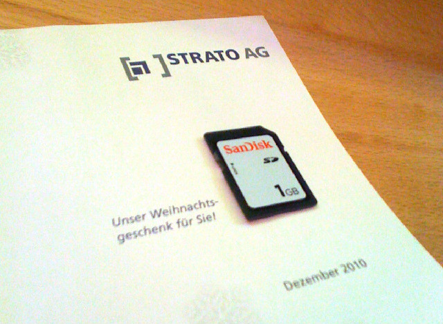 Strato SD-Karte im Brief Strato SD-Karte im Brief