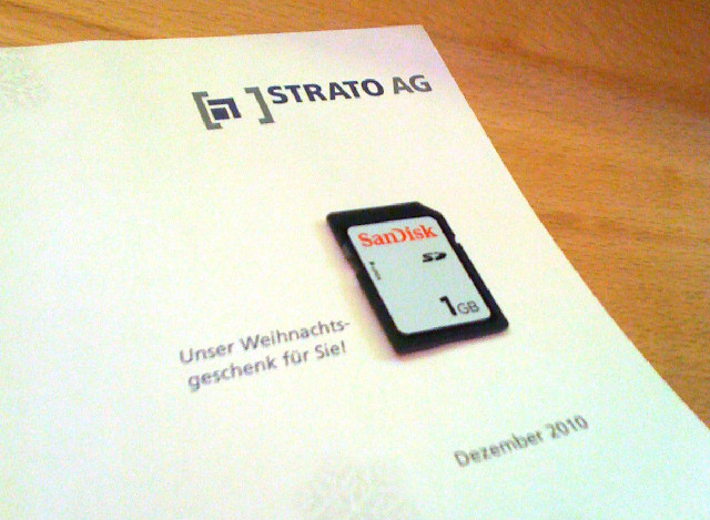 Strato SD-Karte im Brief